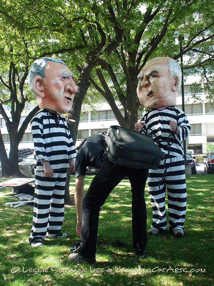 bush & cheney at a political rally in dallas, texas